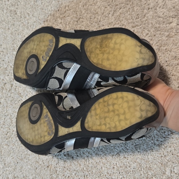 Coach Black And Grey Canvas Sneakers - Picture 4 of 6